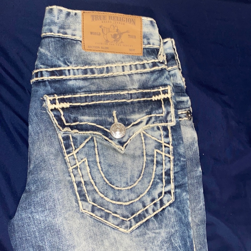 True religion jeans white stitch like new 30x34